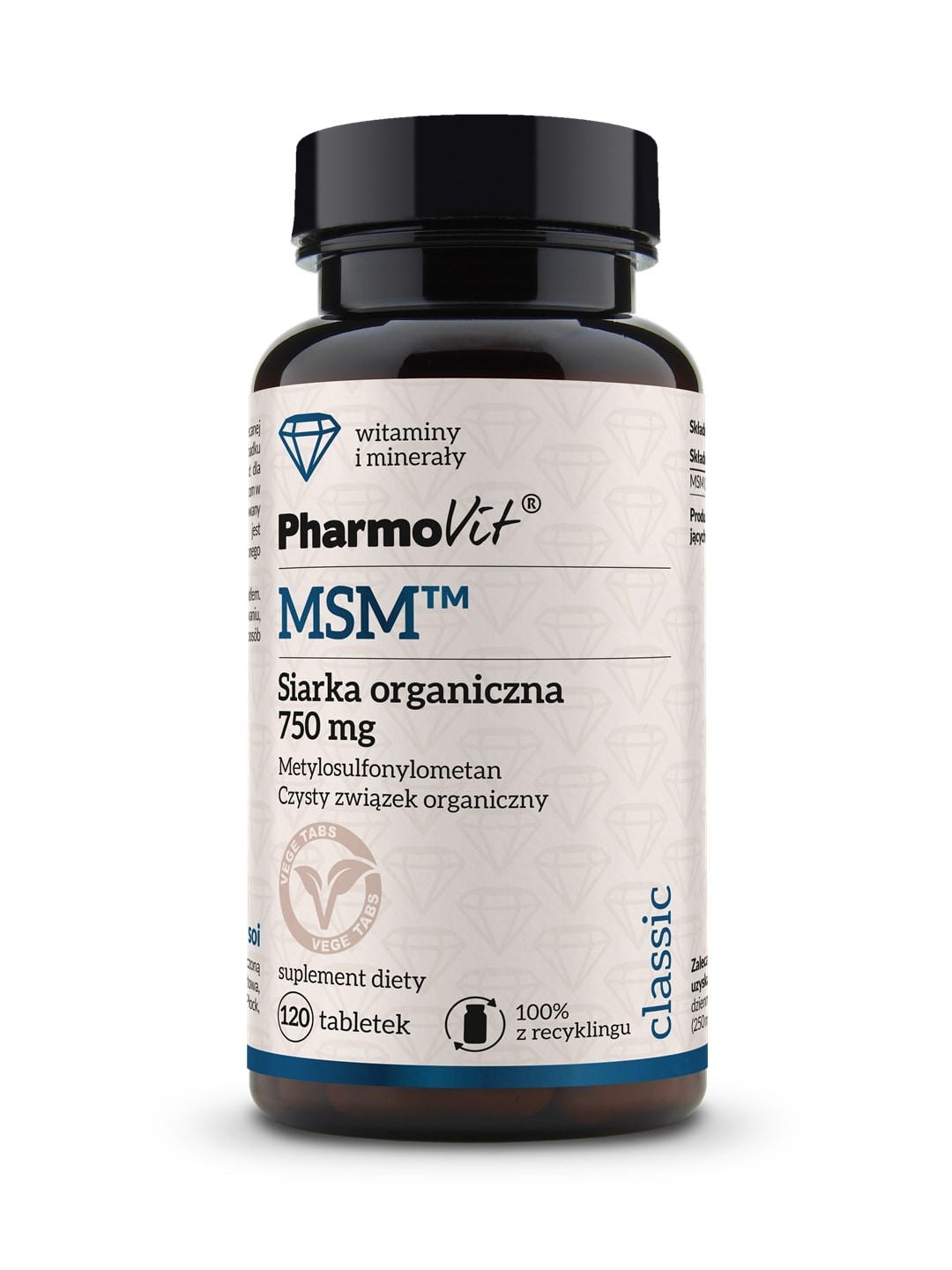PHARMOVIT MSM Siarka organiczna 750 mg 120 tab