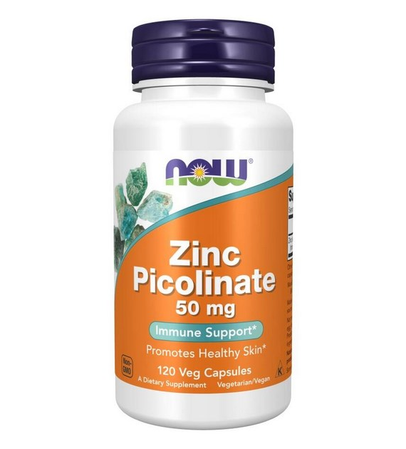 NOW FOODS Cynk 50mg Pikolinian cynku 60 kaps.