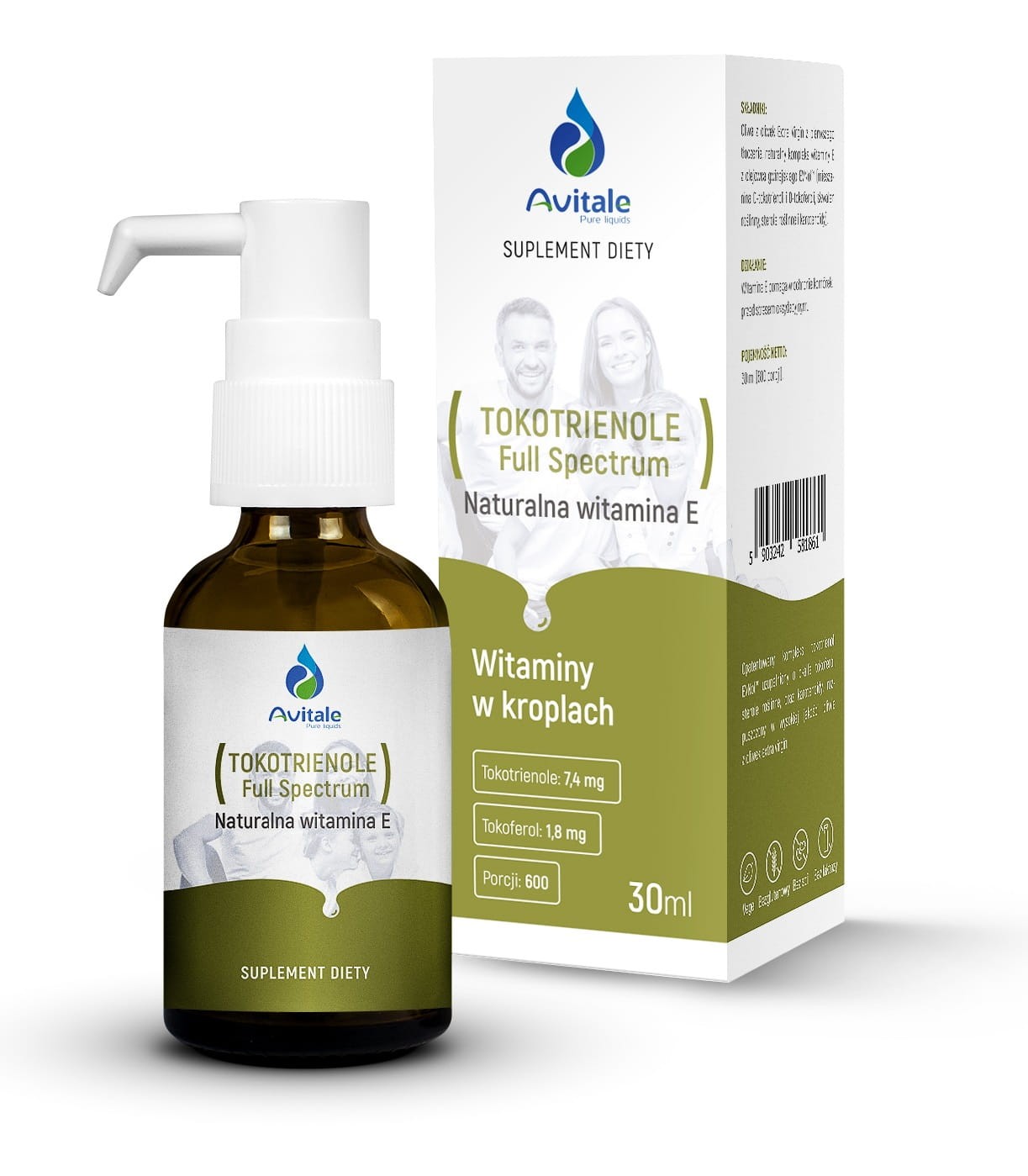 Avitale TOKOTRIENOLE Full Spectrum, Naturalna witamina E, 30 ml