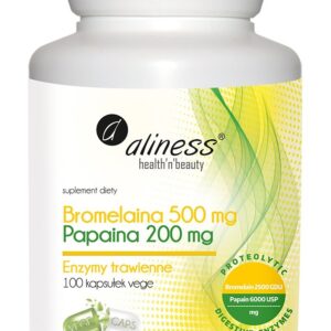 Bromelaina 500mg, Papaina 200 mg x 100 VEGE caps.